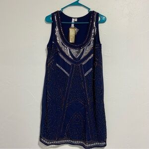 Alya NWT Francesca's Tunic Dress Sleeveless Shirt Navy Women's Medium